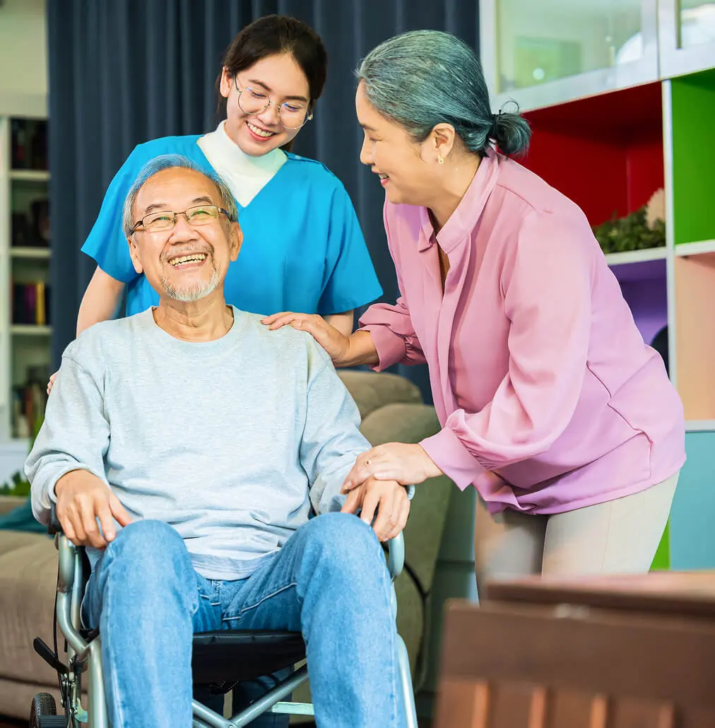 A CarePoint nurse reviewing a care plan with a client